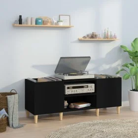 Black plywood record cabinet 121x38x48 cm by vidaXL, CD and DVD storage - Ref: Foro24-831926, Price: 75,64 €, Discount: %