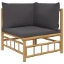 6-teiliges Gartenmöbel-Set aus Bambus mit dunkelgrauen Kissen von vidaXL, Gartensets - Ref: Foro24-3155212, Preis: 500,31 €, ...