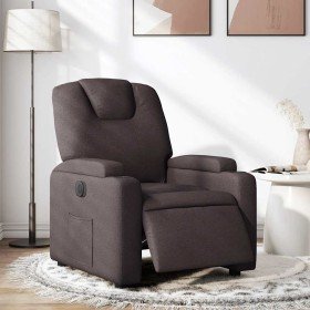 Sillón reclinable eléctrico tela marrón oscuro en Sillones | Comprar online en Foro24