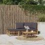 3-teiliges Gartenmöbel-Set aus Bambus mit dunkelgrauen Kissen von vidaXL, Gartensets - Ref: Foro24-3155236, Preis: 296,51 €, ...