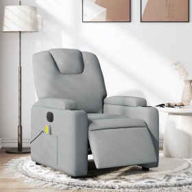 Sillón reclinable de masaje eléctrico tela gris claro