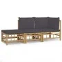 3-piece bamboo garden furniture set with dark gray cushions by vidaXL, Garden sets - Ref: Foro24-3155236, Price: 296,47 €, Di...