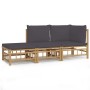 3-teiliges Gartenmöbel-Set aus Bambus mit dunkelgrauen Kissen von vidaXL, Gartensets - Ref: Foro24-3155236, Preis: 285,03 €, ...