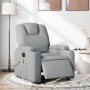 Sillón reclinable de masaje eléctrico tela gris claro