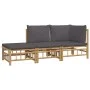 3-teiliges Gartenmöbel-Set aus Bambus mit dunkelgrauen Kissen von vidaXL, Gartensets - Ref: Foro24-3155236, Preis: 296,51 €, ...