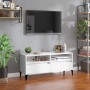 Weißer TV-Schrank aus Sperrholz, 100 x 34,5 x 44,5 cm von vidaXL, TV-Möbel - Ref: Foro24-831901, Preis: 68,29 €, Rabatt: %
