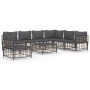 Juego de muebles de jardín 8 pzas y cojines ratán PE antracita de vidaXL, Sofás de exterior - Ref: Foro24-3186769, Precio: 65...