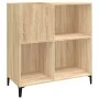 Mueble discos madera contrachapada roble Sonoma 84,5x38x89 cm de vidaXL, Almacenamiento para CD y DVD - Ref: Foro24-832000, P...
