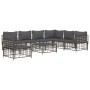 Gartenmöbel-Set 8-teilig und anthrazitfarbene PE-Rattan-Kissen von vidaXL, Outdoor-Sofas - Ref: Foro24-3186769, Preis: 652,77...