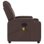 Sillón reclinable de masaje eléctrico tela marrón oscuro