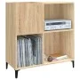 Mueble discos madera contrachapada roble Sonoma 84,5x38x89 cm de vidaXL, Almacenamiento para CD y DVD - Ref: Foro24-832000, P...