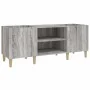 Sonoma gray plywood record cabinet 121x38x48cm by vidaXL, CD and DVD storage - Ref: Foro24-831931, Price: 65,42 €, Discount: %