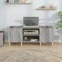 Sonoma gray plywood record cabinet 121x38x48cm by vidaXL, CD and DVD storage - Ref: Foro24-831931, Price: 65,42 €, Discount: %