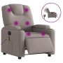 Sillón reclinable de masaje eléctrico tela gris taupe