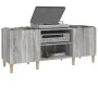 Sonoma gray plywood record cabinet 121x38x48cm by vidaXL, CD and DVD storage - Ref: Foro24-831931, Price: 65,42 €, Discount: %