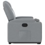 Sillón reclinable elevable de tela gris claro