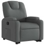 Sillón reclinable elevable de tela gris oscuro