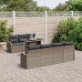 Conjunto de sofá de jardín con cojín 8 pcs Gris Poliratán