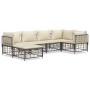 Gartenmöbel-Set 6-teilig anthrazitfarbene Kissen PE-Rattan von vidaXL, Outdoor-Sofas - Ref: Foro24-3186770, Preis: 495,80 €, ...