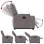 Sillón reclinable elevable tela gris taupe