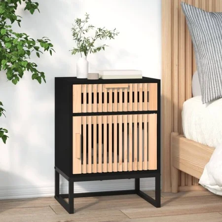 Nachttisch aus schwarzem Eisen und Sperrholz, 40 x 30 x 55,5 cm von vidaXL, Nachttische - Ref: Foro24-352093, Preis: 67,25 €,...