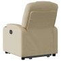 Sillón reclinable elevable de tela color crema