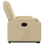 Sillón reclinable elevable de tela color crema