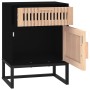 Nachttisch aus schwarzem Eisen und Sperrholz, 40 x 30 x 55,5 cm von vidaXL, Nachttische - Ref: Foro24-352093, Preis: 68,28 €,...