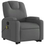 Silla de masaje reclinable de pie de tela gris oscuro