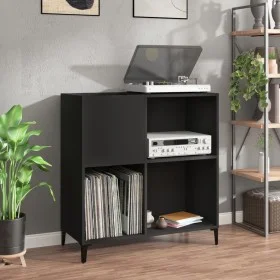 Mueble para discos madera contrachapada negro 84,5x38x89 cm de vidaXL, Almacenamiento para CD y DVD - Ref: Foro24-831998, Pre...