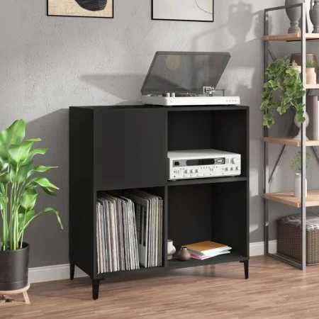 Mueble para discos madera contrachapada negro 84,5x38x89 cm de vidaXL, Almacenamiento para CD y DVD - Ref: Foro24-831998, Pre...