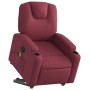 Sillón reclinable de masaje elevable tela rojo tinto
