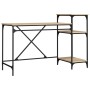 Escritorio con estantes madera contrachapada roble 135x50x90 cm de vidaXL, Escritorios - Ref: Foro24-826710, Precio: 78,55 €,...
