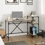 Desk with shelves oak plywood 135x50x90 cm by vidaXL, Desks - Ref: Foro24-826710, Price: 78,00 €, Discount: %