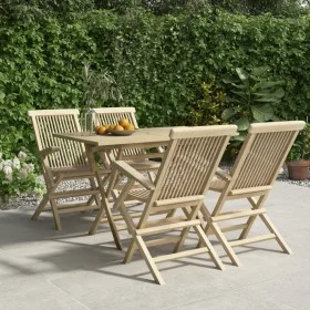 5-teiliges Garten-Esszimmerset aus massivem Teakholz von vidaXL, Gartensets - Ref: Foro24-3155043, Preis: 507,49 €, Rabatt: %