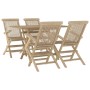 Juego de comedor de jardín 5 piezas madera maciza de teca de vidaXL, Conjuntos de jardín - Ref: Foro24-3155043, Precio: 516,0...