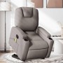 Sillón reclinable de masaje elevable tela gris taupé