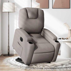 Sillón eléctrico reclinable elevable de tela gris taupe en Sillones | Comprar online en Foro24