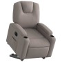 Sillón eléctrico reclinable elevable de tela gris taupe