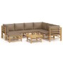 8-teiliges Gartenmöbel-Set Bambus und Kissen taupegrau von vidaXL, Gartensets - Ref: Foro24-3155127, Preis: 979,07 €, Rabatt: %