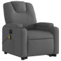 Sillón de masaje eléctrico reclinable elevable tela gris oscuro