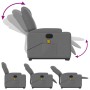 Sillón de masaje eléctrico reclinable elevable tela gris oscuro