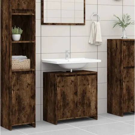 Smoked oak plywood bathroom cabinet 60x33x61 cm by vidaXL, Bathroom furniture - Ref: Foro24-826357, Price: 37,53 €, Discount: %