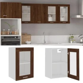 Hängevitrine braunes Eichenholz 40x31x60 cm von vidaXL, Küchenschränke - Ref: Foro24-826347, Preis: 40,58 €, Rabatt: %