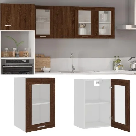 Hängevitrine braunes Eichenholz 40x31x60 cm von vidaXL, Küchenschränke - Ref: Foro24-826347, Preis: 40,58 €, Rabatt: %