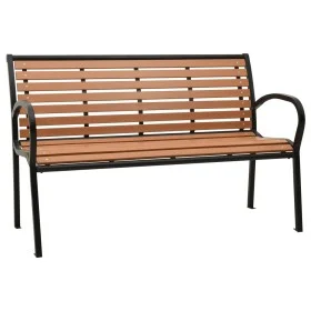Banco de jardín acero y WPC negro y marrón 116 cm de vidaXL, Bancos de jardín - Ref: Foro24-319579, Precio: 153,86 €, Descuen...