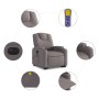 Sillón de masaje eléctrico reclinable elevable tela taupé
