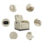 Sillón reclinable eléctrico de cuero sintético crema