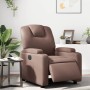 Sillón reclinable eléctrico de cuero sintético marrón