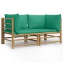 Garten-Ecksofas 2 Stück Bambus mit grünen Kissen von vidaXL, Gartensets - Ref: Foro24-3155150, Preis: 195,25 €, Rabatt: %